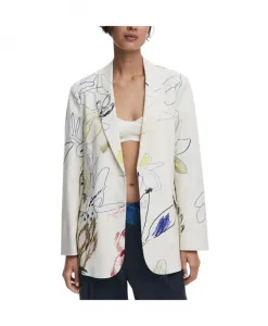 Белая женская куртка в художественном стиле Desigual, мультиколор