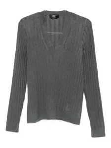 Свитер с V-образным вырезом Fendi, серый