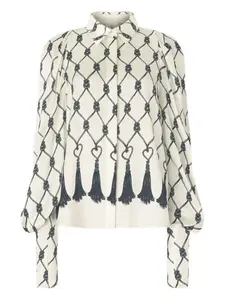 Блузка с принтом Genny, белый