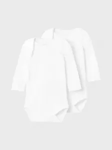 Пижамы Name It "NBNBODY 2P LS SOLID WHITE NOOS" (комплект, 2 шт.), белый