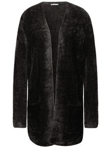 Кардиган из длинной пряжи Пух коричневого цвета Street One