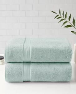 Банное полотенце Madison Park Signature махровое из хлопка 2 шт, зеленый