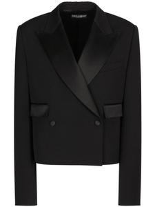 Dolce & Gabbana двубортный габардиновый блейзер, черный