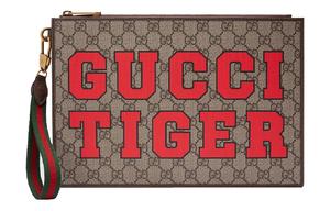 Сумка-клатч из кожи с канвасом GUCCI Ebony/Brown