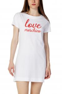 Платье Love Moschino с красным логотипом, белый