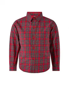 Красная клетчатая рубашка для мальчиков - для малышей и для взрослых. Rachel Riley, красный