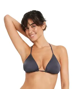 Размеры женского купальника-бикини с треугольными чашечками и мерцающим верхом LSCN by LASCANA, серый