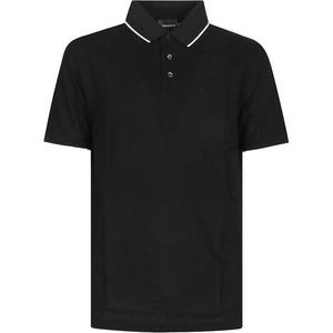 Поло с вышитым логотипом EMPORIO ARMANI, черный