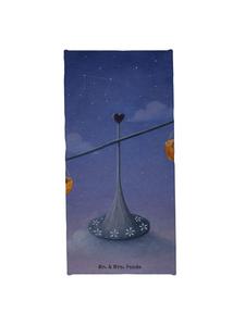 Mr. & Mrs. Panda Банное полотенце с изображением знака зодиака Весы, без слогана, белого цвета