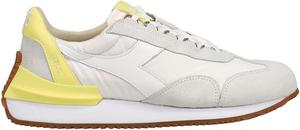 Мужские кроссовки Diadora Equipe Mad Italia на шнуровке, повседневные- белые, желтые