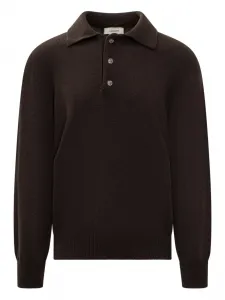 Трикотажная рубашка-поло с длинным рукавом A PAPER KID, коричневый