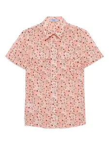 Рубашка с накладными карманами и цветочным узором Prada, розовый
