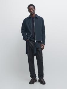 Короткая куртка с акцентом на карманы Massimo Dutti, navy blue