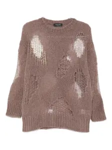 Свитер с эффектом потертости Fabiana Filippi, коричневый
