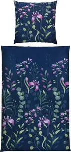 Постельное белье темно-синее 1x 135x200 см + 1x 80x80 см Erwin Müller