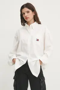 Хлопковая рубашка Tommy Jeans, белый