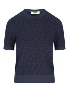 Жаккардовая футболка Fendi, синий