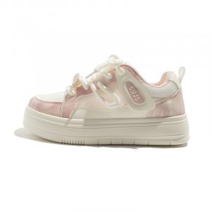 Сбалансированные, легкие и дышащие низкие женские скейтбордские туфли MEAKKEA, розовый