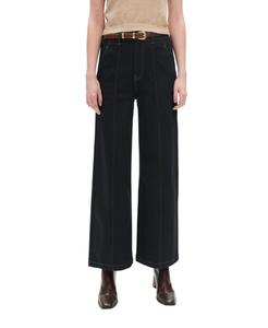 Женские джинсы с ультравысокой посадкой из необработанного денима с широкими штанинами BAYEAS, Raw denim