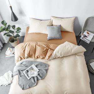 LUOLAI HOME Комплект постельного белья, 3 предмета, ширина кровати 0.8-1.3 м, пододеяльник 150x200 см, цвет кремовый, слоновая кость, светло-оранжевый