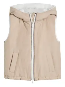 Дутый жилет Brunello Cucinelli Kids, нейтральный