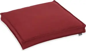 Подушка для сиденья HOCK Classic Uni Outdoor - 50x50x5 см. Подушка для стула для улицы - водонепроницаемая, бордовый гранатовый цвет.