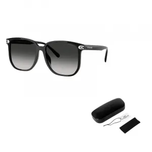 COACH Литьевые квадратные солнцезащитные очки женские черные, Black