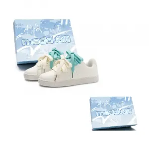 Medd Пуховики нескользящие утепленные низкие скейтерские унисекс коробка бело-зеленые (с подарком), цвет White Green (Gift Included)