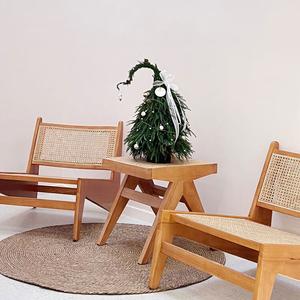 Yu Senyi Диванное кресло из ротанга, три предмета, ретро, два кресла и столик, цвет walnut