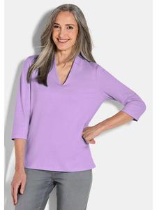 Элегантная базовая рубашка с V-образным вырезом сиреневого цвета GOLDNER