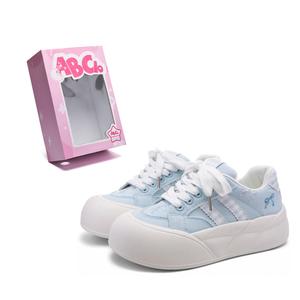 ABCIO Скользоустойчивые водонепроницаемые износостойкие дышащие увеличивающие рост низкие скейтерские туфли женские светло-голубые, цвет Light Blue