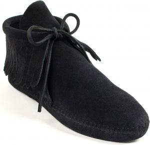 Женские классические сапоги Minnetonka с бахромой на твердой и мягкой подошве, черный