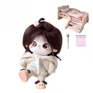 Милые ежегодные куклы Cotton Doll плюшевые куклы высотой 20 см Jinnew, Annual Naked Baby+Hot Chocolate+Puppy Shoes+Baby Bed+Blush+Brush