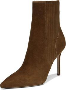 Женские стильные эластичные ботильоны XYD, заостренный закрытый носок, на высоком каблуке-стилетто, короткие ботинки с эластичной вставкой, модная обувь для осени и зимы, Brown