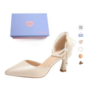 Xingdiman Женские туфли на шпильке с узким каблуком абрикосового цвета в подарочной упаковке с подарком, цвет Apricot[Gift Box Set](Gift Included)