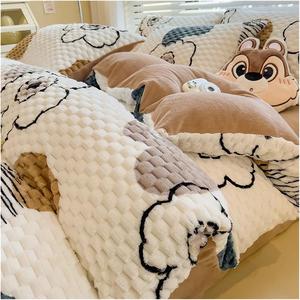 YUSIWOAL Комплект постельного белья зимний плюшевый бархатный