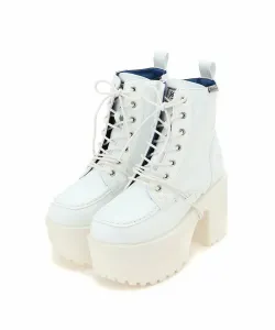 Ботинки на платформе со шнуровкой Yosuke Usa, цвет White