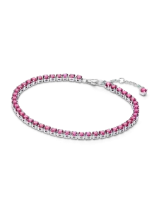 Сверкающий розовый теннисный браслет Pandora, серебро 925 пробы