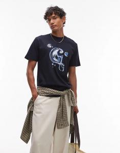 Футболка Carhartt WIP Solar с хромированным логотипом темно-синего цвета