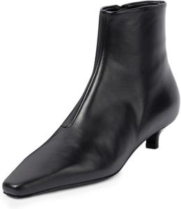 Женские классические ботильоны FOWT с квадратным носком, невысоким каблуком «котенок», боковой молнией, стильные повседневные ботинки для прогулок, размеры 4-16 US, Black