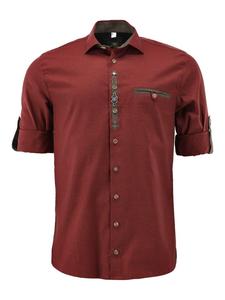 Традиционная рубашка Авобу ярко-красного цвета OS-Trachten