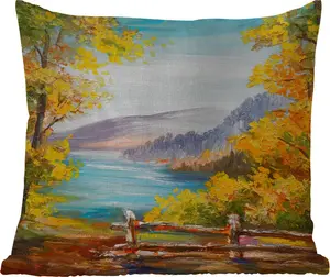 Подушка для улицы - Живопись - Картина маслом - Растения - Природа - 50x50 см - Устойчива к погодным условиям - Подушка для отдыха - Удобная - Подушка с рисунком MuchoWow