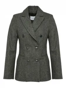 Приталенный двубортный пиджак Yves Salomon, серый