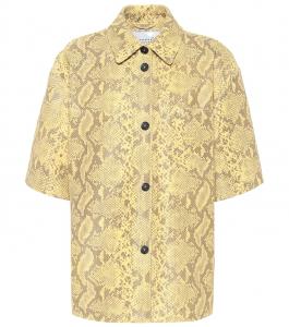 Рубашка из кожи с эффектом змеи Common Leisure, Light Yellow