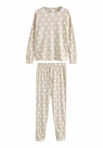 Пижамный комплект Next LONG SLEEVE SET, Oatmeal Pumpkin/Beige