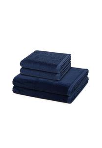 Набор полотенец Vossen Vegan Life, 4 штуки, 100x50/140x67 см, темно-синий