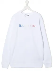 Толстовка с логотипом Balmain Kids, белый