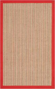 Ковер для пола SAFAVIEH, 77 x 122 см, Natural Fiber Collection, Rust & Rust, Border Stripe Sisal Design, Easy Care, идеально подходит для помещений с высокой проходимостью: прихожая, гостиная, спальня (NF442B)