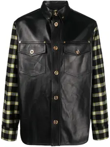 Куртка-рубашка в клетку VERSACE, черный