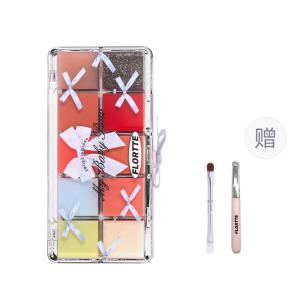 Палитра для губ Fluttering Princess Collection из десяти оттенков, стойкая, с глянцевым финишем, легко растушевывается FLORTTE, 01#grandma's care (warm hue plate)